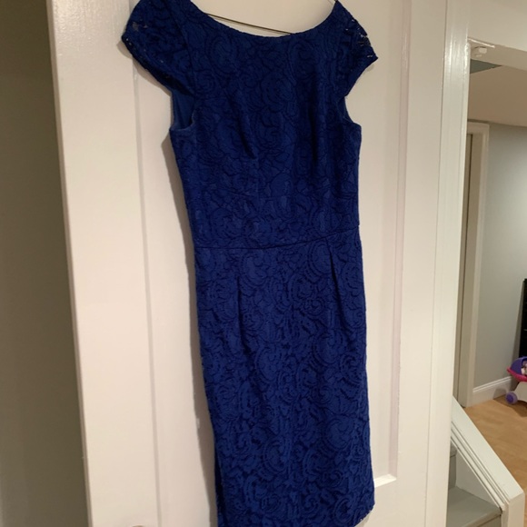 Jcrew Size 4 lace blue bridesmaids dress - Picture 2 of 3